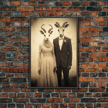 Load image into Gallery viewer, The Cult Of The Ram, Creepy Halloween Wall Art, Framed Canvas Print, Occult Art, Dark Academia, Creepy Photography
