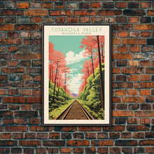 Load image into Gallery viewer, Cuyahoga Valley National Park Travel Poster Print, Canvas Print Wall Art, Ohio Travel Art, Midcentury Modern Travel Decor
