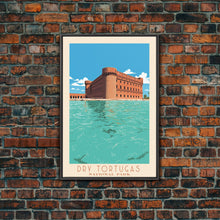 Carregar imagem no visualizador da galeria, Dry Tortugas National Park Travel Poster Print, Canvas Print Wall Art, Florida Travel Art, Midcentury Modern Travel Decor, MCM Wall Art
