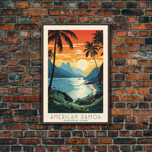 Carregar imagem no visualizador da galeria, American Samoa National Park, Framed Wall Art Canvas Print, Travel Poster, Travel Art, Roadtrip Decor, Cool Wall Art, Retro State Park Art
