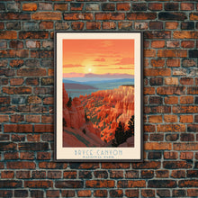 Carregar imagem no visualizador da galeria, Bryce Canyon National Park Utah Travel Art, National Park Print, Minimalist Travel Art, Midcentury Modern Style Landscape Painting
