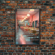 Load image into Gallery viewer, Diner, Coffee Shop Wall Art, Retro Wall Art, Canvas Print, Wall Hanging, Portrait Art, Kitchen Wall Decor, Kitchen Art, Moving Gift
