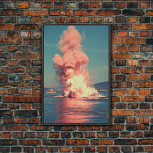 Cargar imagen en el visor de la galería, Exploding Boat, Nautical Wall Art, Ocean Wall Art, Canvas Print, Wall Hanging, Portrait Art, Unique Gift, Home Decor Prints, Office Decor
