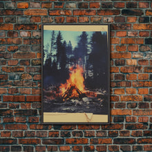 Carregar imagem no visualizador da galeria, Camp, Outdoors Art, Campfire, Nature Wall Art, Canvas Print, Wall Hanging, Portrait Art, Friendship Gift, Modern Office Art, Bookshelf Decor
