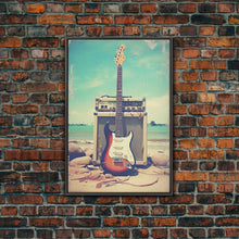 Load image into Gallery viewer, Electric Guitar, Guitar Wall Art, Music Wall Art, Canvas Print, Wall Hanging, Portrait Art, Guitar Player Gift, Music Wall Decor, Beach Art
