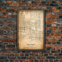Load image into Gallery viewer, Phoenix Arizona Street Map, Framed Canvas Art, Arizona United States Road Map Wall Art, Office Wall Art, Wall Decor for Office
