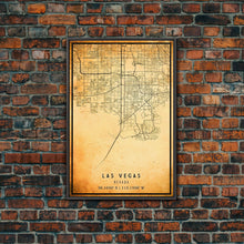 Load image into Gallery viewer, Old Las Vegas City Map Wall Art Canvas Print, Vintage Style Las Vegas Map, Framed Wall Art, Cool Las Vegas Nevada Wall Art, Office Decor
