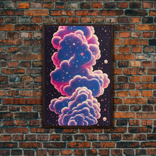 Load image into Gallery viewer, Art Deco Style Scifi Space Travel Poster Art, Galaxy Nebula Universe Art, Framed Canvas Print, Framed Wall Decor

