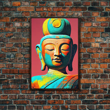 Cargar imagen en el visor de la galería, Colorful rainbow Buddha, framed canvas print zen wall art
