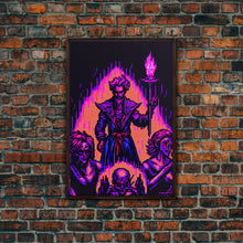 Carregar imagem no visualizador da galeria, Tabletop RPG pixel art, Human Warlock Art, framed canvas print, framed game room decor
