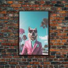 Carregar imagem no visualizador da galeria, Akita Wall Print, Dog Wall Art, Dog Sunglasses, Pink Business Suit, Funny Wall Art, Framed Wall Art, Framed Canvas, Wall Print, Wall Canvas
