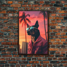 Cargar imagen en el visor de la galería, Chihuahua Wall Print, Dog Wall Art, Dog Sunglasses, Dog In Pink Jacket, Funny Art, Framed Wall Art, Framed Canvas, Wall Print, Wall Canvas
