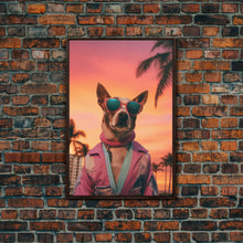 Cargar imagen en el visor de la galería, Chihuahua Wall Print, Dog Print, Dog Sunglasses, Dog In Pink Tracksuit, Funny Art, Framed Wall Art, Framed Canvas, Wall Print, Wall Canvas

