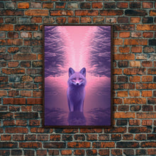 Load image into Gallery viewer, Fox Wall Print, Animal Art Print, Animal Portrait, Pink Art, Abstract Wildlife Art, Framed Wall Art, Framed Canvas, Wall Print, Wall Canvas
