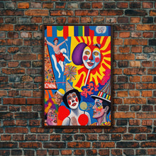 Load image into Gallery viewer, Fictional Circus Poster Art Canvas Print, Framed Canvas Art, Creepy Circus Art
