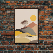 Load image into Gallery viewer, Pueblo Style Boho Desert Art, Framed Canvas Print, Minimalist Landscape Painting
