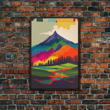 Load image into Gallery viewer, Surreal Rainbow Mountain Landscape, Framed Canvas Print
