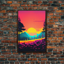Load image into Gallery viewer, Retro Pop Art Landscape, Surrealist / Psychedelic Art, Framed Canvas Print, Nature Art
