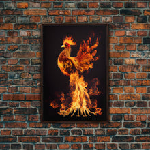 Load image into Gallery viewer, Phoenix Watercolor Canvas Phoenix Bird Art Print Fire Bird Phoenix Framed Print Wall Art Fantastic Animals Painting Phoenix Gift

