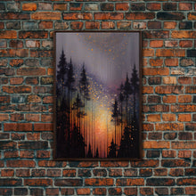Carregar imagem no visualizador da galeria, Abstract Pine Canvas Print of Oil Painting, Large Original Textured Fall Pine Forest Painting Contemporary Living Room Wall Art Decor
