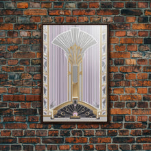 Load image into Gallery viewer, Art Deco Wall art, Framed Canvas Print, Art Deco, Gold art, Pastel colors, Midcentury Modern, Office decor, Living room art, Beautiful art
