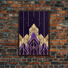 Carregar imagem no visualizador da galeria, Art Deco Pattern Wall art, Framed Canvas Print, Art Deco, Gold &amp; purple art, Canvas art, Abstract art, Office decor, Original painting
