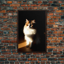 Load image into Gallery viewer, Portrait of a Calico Cat, Framed Canvas Print, Cat Art, Cat Photography, Cat Wall Art
