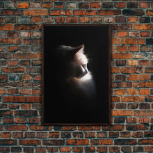 Load image into Gallery viewer, Portrait of a Beautiful Cat Sitting In The Sun, Framed Canvas Print, Cat Art, Cat Photography, Cat Wall Art
