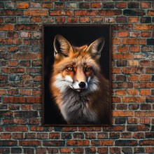 Load image into Gallery viewer, Portrait of a Red Fox, Framed Canvas Print, Framed Wall Art, Fox Photography, Wild Life Art
