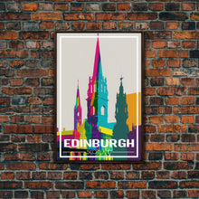 Load image into Gallery viewer, Edinburgh Travel Poster, Europe Wall Art, Scotland Art Print, Travel Wall Print, Travel Poster, Travel Wall Art, Canvas Wall Print
