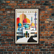 Carregar imagem no visualizador da galeria, Abu Dhabi Wall Art, Sheikh Zayed Mosque, United Arab Emirates Poster, Travel Wall Print, Travel Poster, Travel Wall Art, Canvas Wall Print
