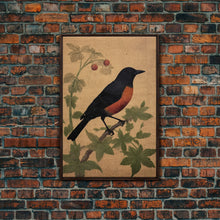 Load image into Gallery viewer, Oriole Wall Decor, Black And Orange Bird Wall Art, Animal Wall Art, Minimalist Print, Wall Decor, Canvas Print, Wall Art, Framed Canvas

