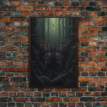 Carregar imagem no visualizador da galeria, Butterfly Wall Decor, Butterfly In Woods, Green Wall Art, Insect Wall Decor, Wall Decor, Canvas Print, Wall Art, Framed Canvas
