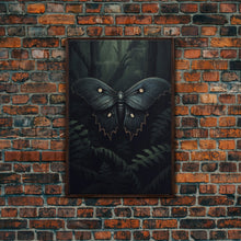 Carregar imagem no visualizador da galeria, Butterfly In Woods, Butterfly Wall Decor, Dark Art, Green Wall Art, Insect Wall Decor, Wall Decor, Canvas Print, Wall Art, Framed Canvas
