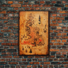 Carregar imagem no visualizador da galeria, Abstract Map Wall Decor, Abstract Art, Antique Map Wall Art, Geography Wall Art, Wall Decor, Canvas Print, Wall Art, Framed Canvas
