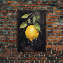 Carregar imagem no visualizador da galeria, Food Art, Lemon Wall Decor, Fruit Wall Art, Kitchen Wall Art, Minimalist Wall Art, Wall Decor, Canvas Print, Wall Art, Framed Canvas Art
