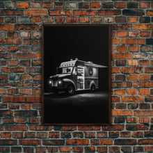 Carregar imagem no visualizador da galeria, Food Truck Wall Art, Truck Wall Decor, Food Art, Black And White Art, Minimalist Print, Wall Decor, Canvas Print, Wall Art, Framed Canvas
