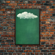 Load image into Gallery viewer, Emerald Green Rain Cloud Wall Art, Framed Canvas Or Poster Print, Abstract Art Print, Minimalist Wall Decor, Maximalist Decor, Dark Green
