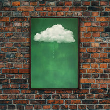 Load image into Gallery viewer, Dark Green Rain Cloud Wall Art, Framed Canvas Or Poster Print, Abstract Art Print, Minimalist Wall Decor, Maximalist Decor, Emerald Green
