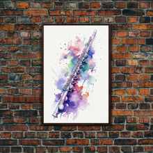 Carregar imagem no visualizador da galeria, Flute Wall Art, Instrument Print, Graffiti Art, Framed Canvas Print, Cool Studio Wall Decor, Music Gift
