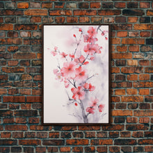 Cargar imagen en el visor de la galería, Cherry Blossom, Japanese Wall Art, Floral Wall Print, Nature Art, Canvas Print, Wall Art, Vertical Art, Modern Home Decor, Gift For The Home
