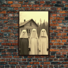 Carregar imagem no visualizador da galeria, Ghost Art Print, Haunted House Art, Horror Art Print, Spooky Room Decor, Canvas Print, Wall Art, Vertical Print, Home Decor, Wall Decor
