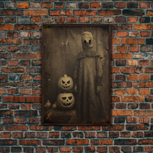 Carregar imagem no visualizador da galeria, Black And White Art, Halloween Wall Art, Horror Decor, Dark Art Print, Canvas Print, Wall Art, Vertical Print, Home Decor, Wall Decor
