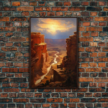 Carregar imagem no visualizador da galeria, Canyon Wall Art, River Wall Print, Landscape Print, Canvas Print, Wall Art, Vertical Art, Family Room Wall Art, Home Decor Prints, RV Decor
