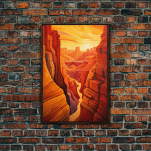 Carregar imagem no visualizador da galeria, Canyon Wall Art, Sunset Wall Print, Landscape Print, Canvas Print, Wall Art, Vertical Art, Friendship Gift, Above Bed Art, Camper Wall Decor
