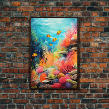 Load image into Gallery viewer, Under The Sea, Canvas Print, Wall Art, Vertical Art, Ocean Nursery Art, Nautical Wall Art, Home Decor Prints, Gift For Friend, Dorm Room Art
