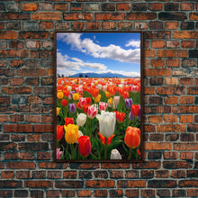 Load image into Gallery viewer, Tulips Wall Print, Flower Art Print, Vibrant Wall Art, Canvas Print, Wall Art, Vertical Art, Teacher Gift, Above Bed Decor, Office Prints

