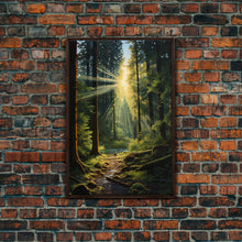 Carregar imagem no visualizador da galeria, Forest Wall Print, Trees Art Print, Sunset Canvas Print, Wall Art, Vertical Art, Landscape Print, Gift For Boss, College Dorm Decor
