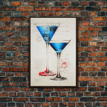 Cargar imagen en el visor de la galería, Cocktail Wall Art, Bar Cart Art, Alcohol Wall Art, Canvas Print, Wall Art, Vertical Art, Kitchen Wall Art, Best Friend Gifts, House Wall Art
