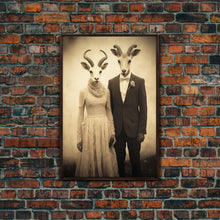 Load image into Gallery viewer, The Cult Of The Ram, Creepy Halloween Wall Art, Framed Canvas Print, Occult Art, Dark Academia, Creepy Photography
